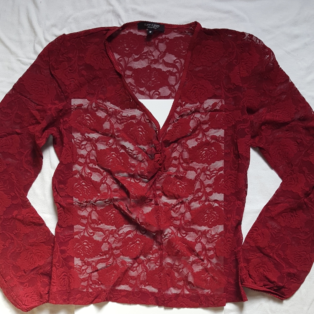 Sheer floral lace top